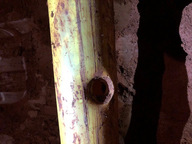 photo of damaged conduit at safe digging event