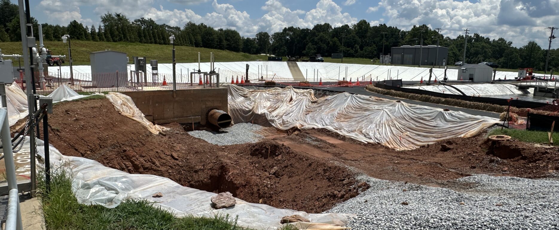 A photo of the construction site at the Maple Creek Wastewater Treatment plant expansion.