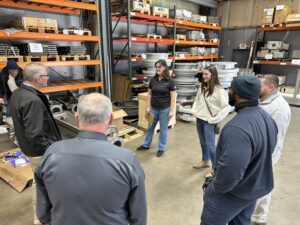 Greer CPW employees at Kusters Water in Spartanburg discussing the upcoming wastewater treatment plant expansion.