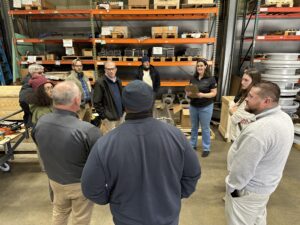 Greer CPW employees at Kusters Water in Spartanburg discussing the upcoming wastewater treatment plant expansion.