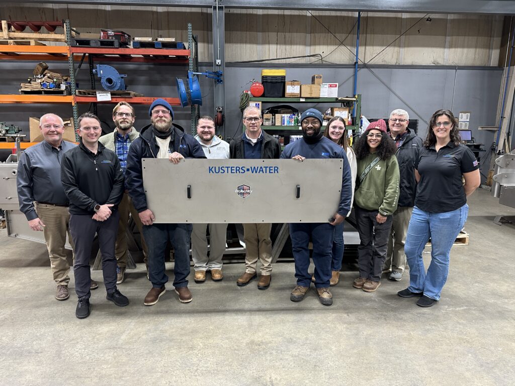 Greer CPW employees at Kusters Water in Spartanburg discussing the upcoming wastewater treatment plant expansion.